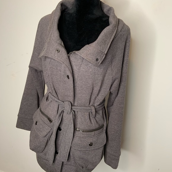 Tres Bien Grey Women’s Jacket Waist Tie Size L - Picture 3 of 10